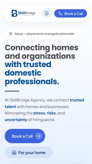 SkillBridge Agency website, representative work by BleeQ